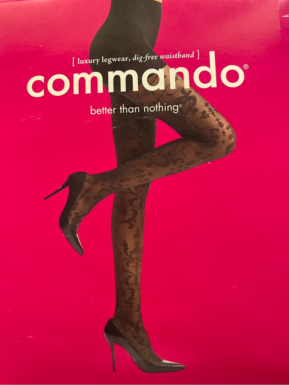 NIP Commando Antoinette Sheer Black Stockings Large